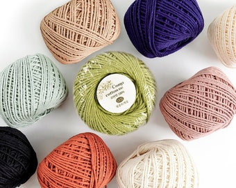 Coma Cotton Yarn 100%, 80g, 14 Colors, Coma Yarn for Baby, Korean Yarn, Knitting Yarn, Crochet Yarn, Scrubby Yarn