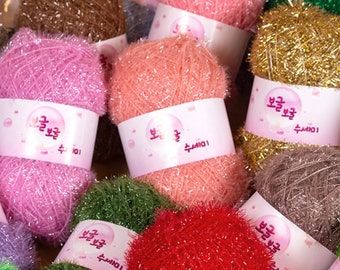 90g Scrubby Yarn, 55 Colors, Crunchy Yarn, Korean Yarn, Polyester Yarn, Bulky Yarn, Knitting Yarn, Crochet Yarn, Weaving Yarn