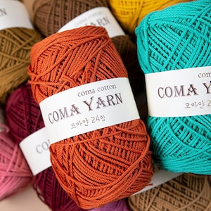 Cotton Yarn 100% , 80g, 39 Colors, Coma Yarn for Baby, Korean Yarn, Knitting Yarn, Crochet Yarn, Scrubby Yarn