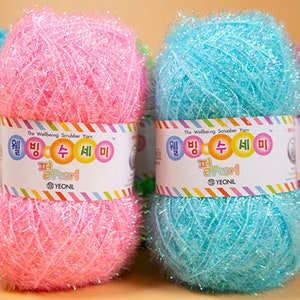 Pearl Scrubby Yarn, 80g, 34 Colors, Crunchy Yarn, Korean Yarn, Polyester Yarn, Bulky Yarn, Knitting Yarn, Crochet Yarn, Weaving Yarn