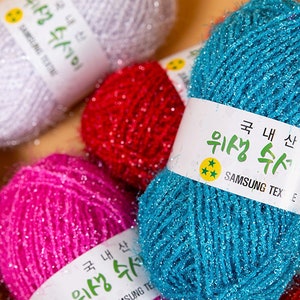 32 Colors Scrubby Yarn, 85g,  Crunchy Yarn, Korean Yarn, Polyester Yarn, Bulky Yarn, Knitting Yarn, Crochet Yarn, Weaving Yarn