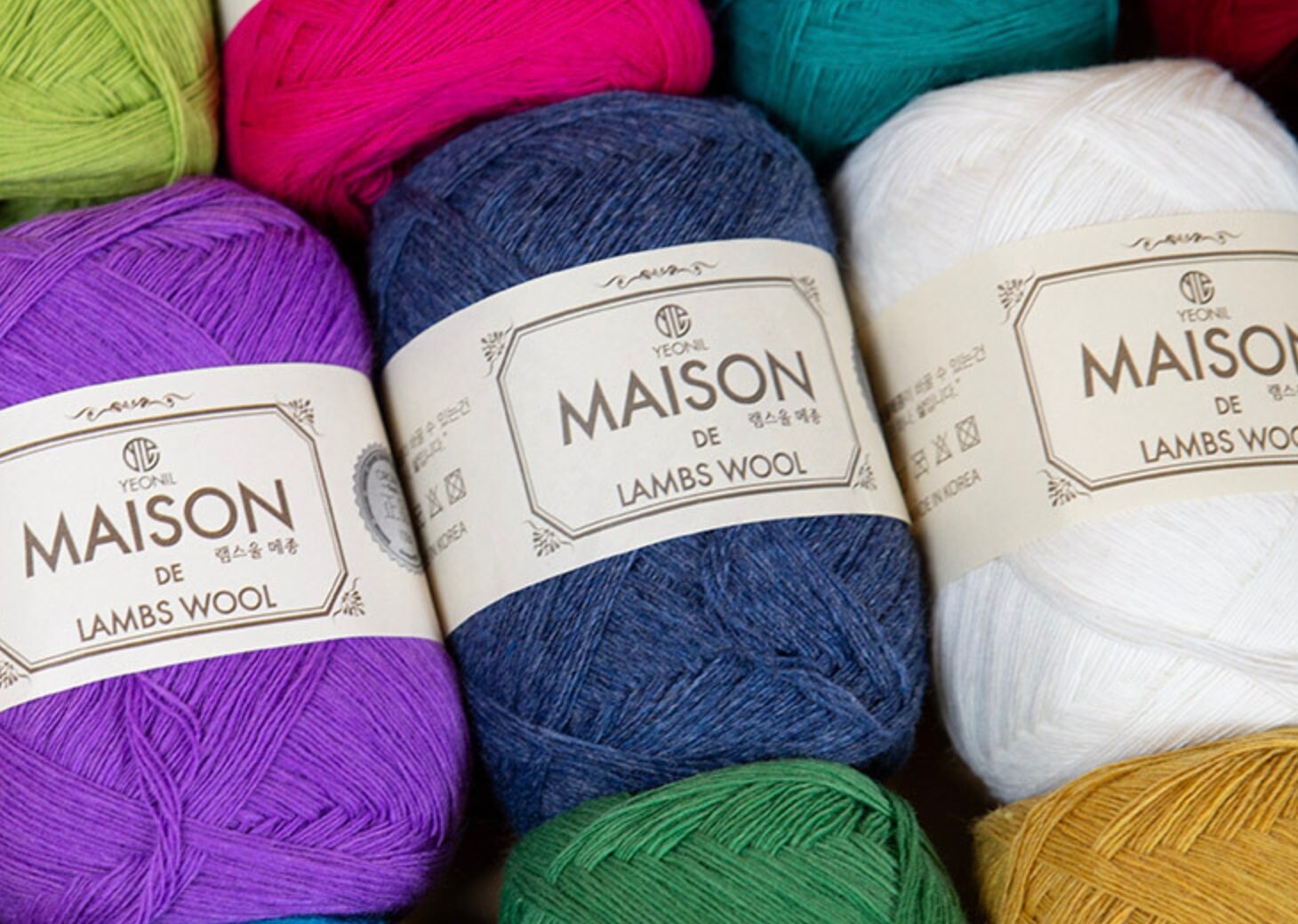 Maison 100% Lamb Wool Yarn, 50g, 50 Colors, 6 Poly, Korean Maison 100% Lamb Wool Yarn, 50g, 50 Colors, 6 Poly, Korean