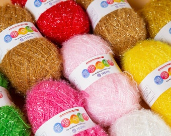 105 Colors Scrubby Yarn, 80g, Color 1~70, Crunchy Yarn, Korean Yarn, Polyester Yarn, Bulky Yarn, Knitting Yarn, Crochet Yarn, Weaving Yarn