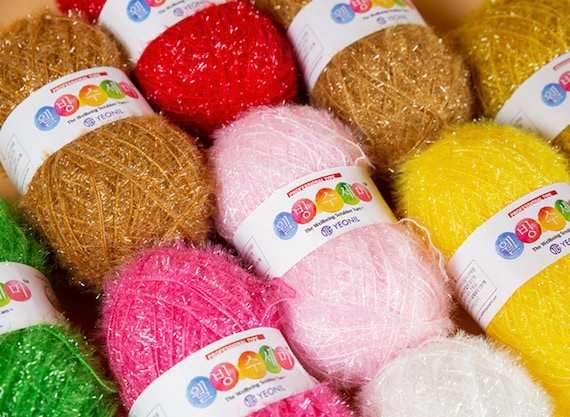 Scrubby Yarn, 80g, 70 Color, Crunchy Yarn, Korean Yarn, Polyester Yarn, Bulky Yarn, Knitting Yarn, Crochet Yarn, Weaving Yarn