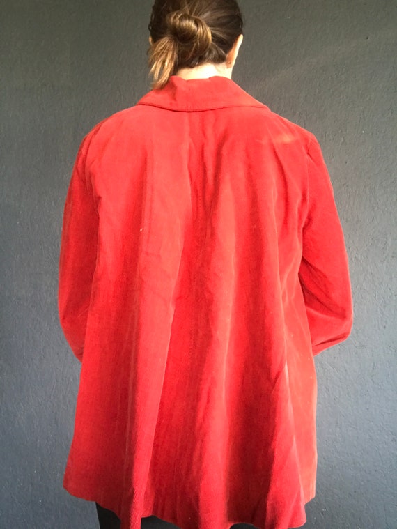 Adorable Handmade 60s Red Corduroy Coat - image 3