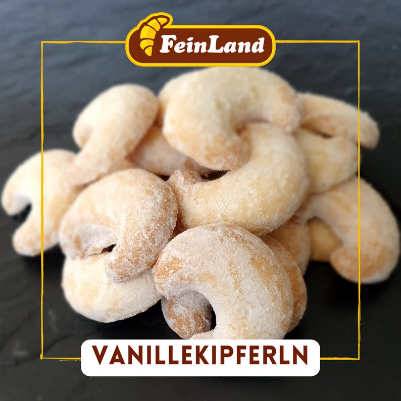 Vanillebutterkipferln 200g 24Eur pro Kg, ungfülltes Gebäck von FeinLand Bild 2