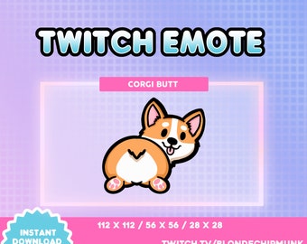 Kawaii Corgi Butt Dog Emote - Twitch, Discord, YouTube