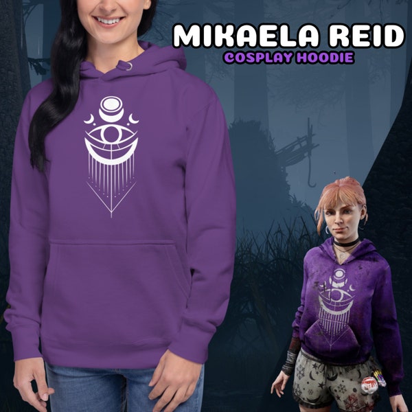 Mikaela Reid Lazy Pyjamas PJs Cosplay Hoodie Dead By Daylight DBD Gaming Gamer Cosy Break Unisex Lila Geschenk Kapuzen Sweatshirt Jumper