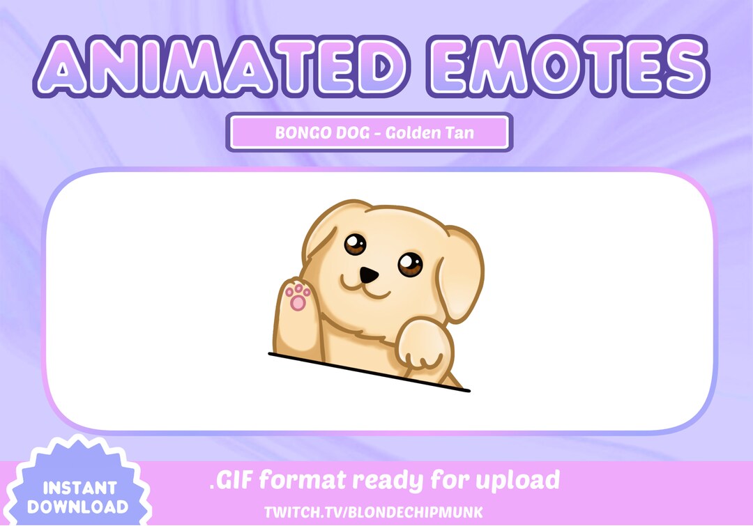 Golden Retriever Tan Labrador ANIMATED Bongo Dog Emote - Etsy