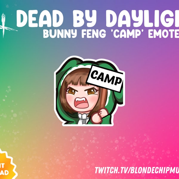 DBD Bunny Feng Min Camper Rage Emote Dead By Daylight - Twitch YouTube Discord Killer Survivor Green Cute Kawaii Camp Angry Tunnel