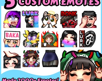 5x Custom Premium Twitch Emotes / Twitch Emoji Streamer Emoji Custom Discord Emotes Youtube Emotes Chibi Emotes Anime Emotes Cartoon Emotes
