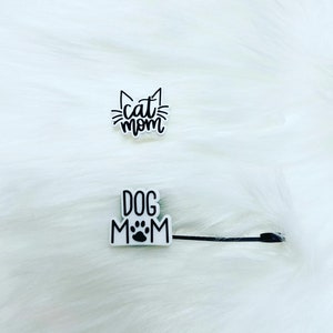 Cat mom, dog mom  straw toppers