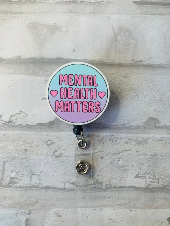 Mental health matters retractable badge reel