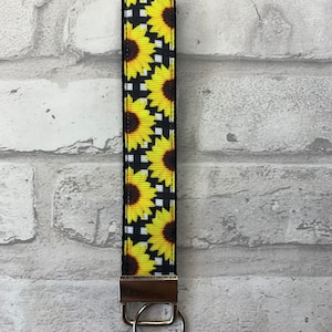 Sunflower keychain, key fob, wristlet, phone strap