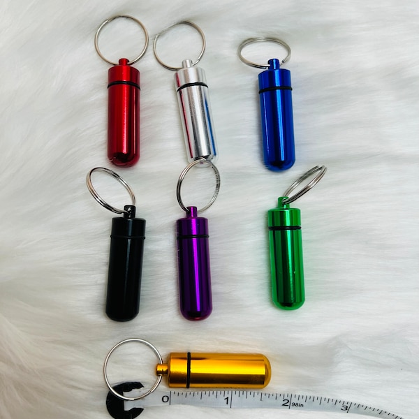 Mini aluminum pill holder for keychain
