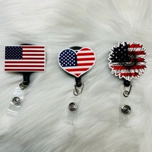 Usa Flag Badge Reel 