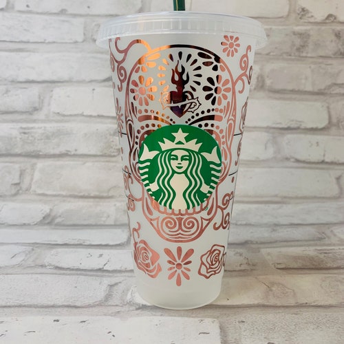 Dia De Los Muertos Starbucks Cup With Rhinestones Etsy