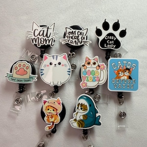 cat mom, cats, kitten, cute, retractable badge reel