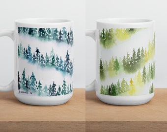 Mug forêt de montagne brumeuse