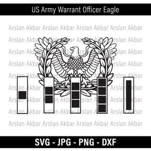 Army Warrant Officer Rank Badge SVG | Military Eagle Emblem PNG | Veteran Digital Design for T-Shirts & Crafts