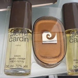Pierre Cardin eau de toilette 30ml + aftershave lotion 30ml + zeep, vintage heren reisset, zeer zeldzaam