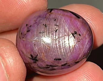 Natural Red Ruby Star Cabochon: 56.15 Carat Oval Gemstone