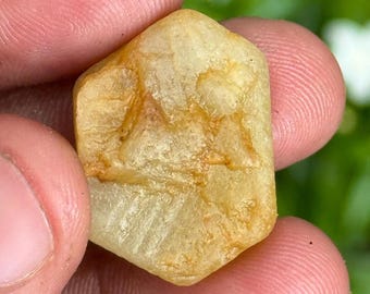 Record Keeper Yellow Sapphire Rough Crystal Yellow Sapphire Raw 48.0 Carat Natural Untreated Sapphire Specimen Birthstone Gemstone
