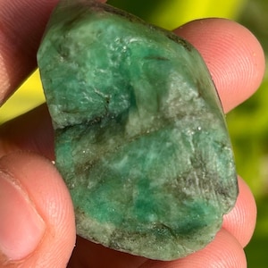 Natural Zambian Emerald Raw Emerald Rough Specimen Crystal Large Deep Green Emerald Healing Birthstone Gemstone For Collection 173.20 Carat