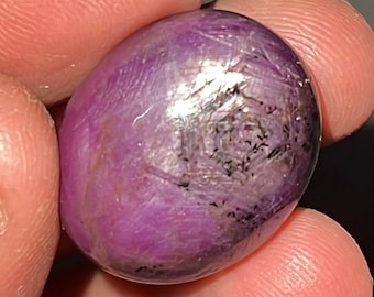 Natural Red Ruby Star Cabochon: 54.70 Carat Oval Gemstone