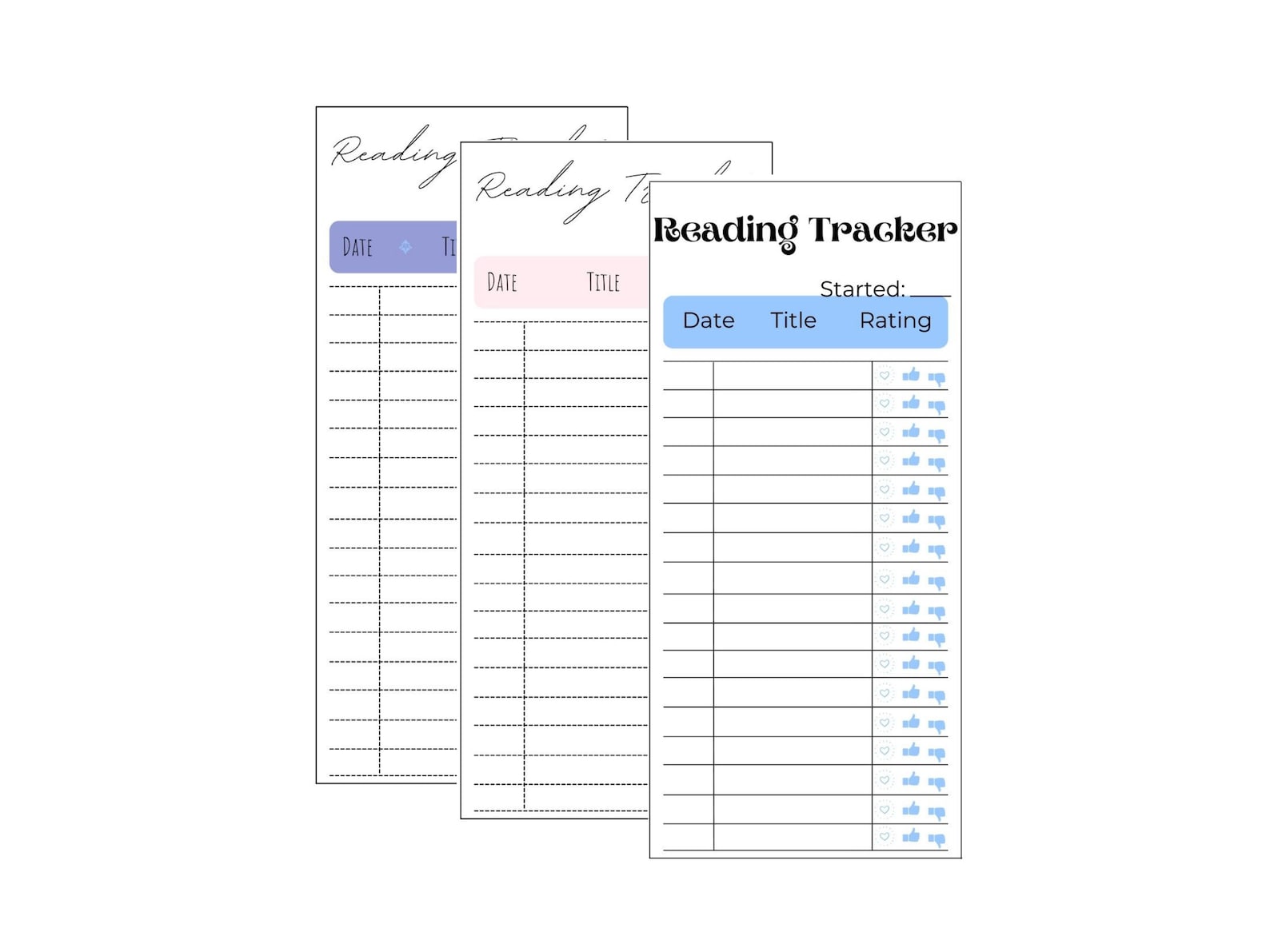 Printable Reading Tracker Set Reading Tracker Bookmarks Etsy