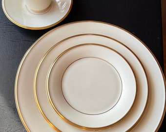 Lenox Eternal China New Old Stock, Unused. Ivory china with gold trim.