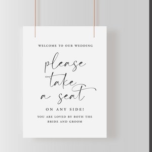 A4 Please Take A Seat Sign |  A4 Wedding Sign | Take a Seat | Pick a Seat Wedding Sign | Digital Download | Print At Home Wedding Sign