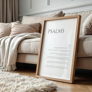Psalm 23 versus poster, The Lord Is My Shepherd Prayer, 23 Psalm Typographic art poster, Download and Print Poster, Modern Typographic Art