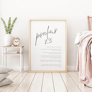 Psalm 23 versus poster, The Lord Is My Shepherd Prayer, 23 Psalm Typographic art poster, Download and Print Poster