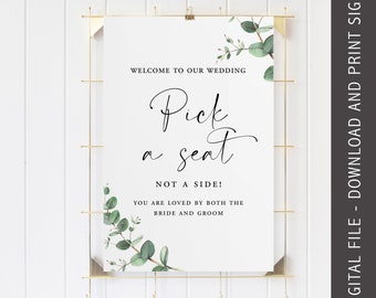 A3 Wedding Sign | Take a Seat | Pick a Seat Wedding Sign |  Digital Download