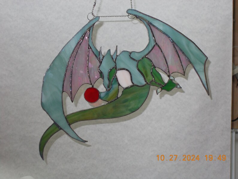Stained Glass Dragon Suncatcher Etsy