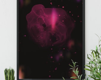 Black and Pink Abstract Wall Art