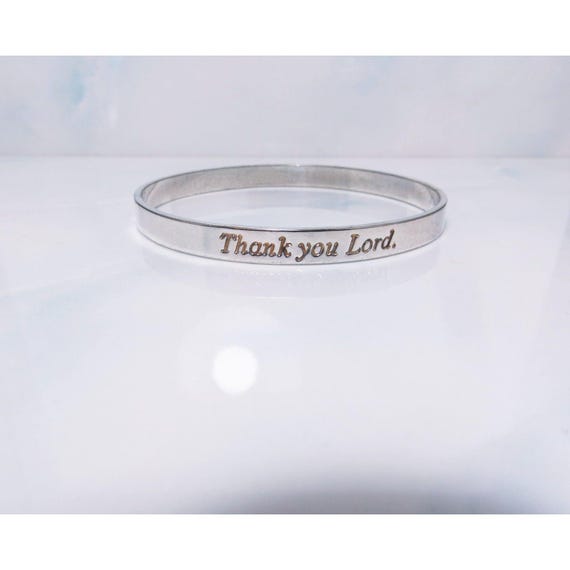 Solid Silver Plated Inspirational Bangle Peace I … - image 2