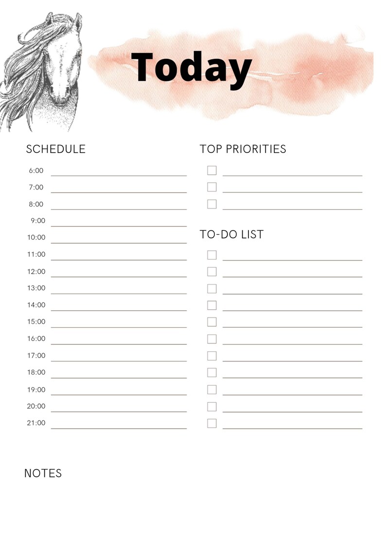 Equestrian Planner Horsehead Owner Rider Barn Manager Etsy