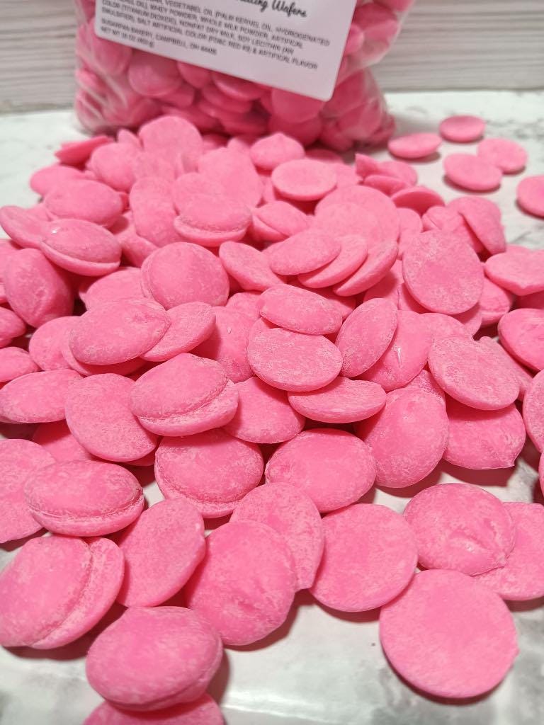 Bright Pink Chocolate, Vanilla Flavored Candy Melts Dipping Wafers