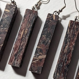 MoRF Pendant Earring : "Dried Leaves" Sustainable Rectangular Prism