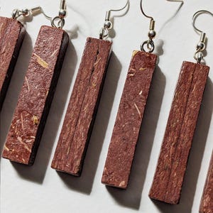 MoRF Pendant Earring : "Warm Brick" Sustainable Rectangular Prism