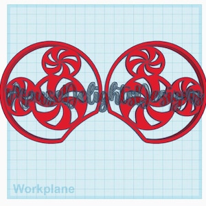 May include: Red and white candy cane themed Mickey Mouse ears, a digital design for crafting.