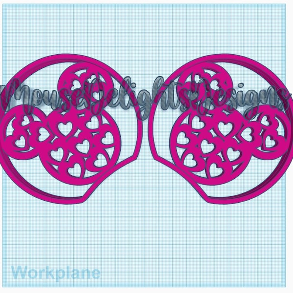 Mickey Head Heart Ears STL File