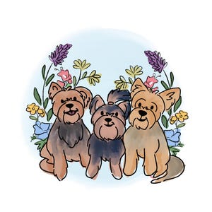 Custom Digital Pet Portrait , Cartoon style, Personalized dog/cat picture, Personalized gift for pet owner, cute custom illustration