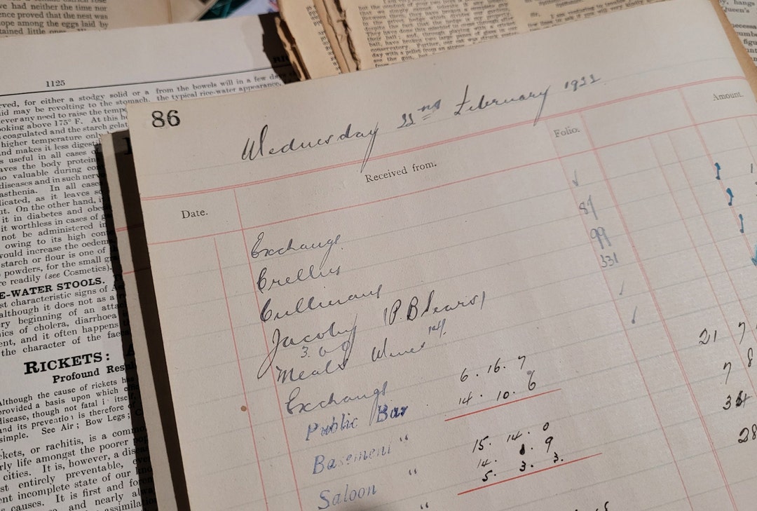 100 Year Old Papers , Genuine Ledger Paper With Lovely Handwriting