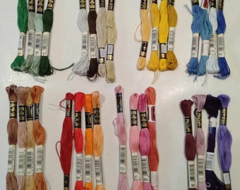 4 DMC embroidery floss/threads, 4 skeins per pack, choose your colour range. Vintage threads, excellent condition