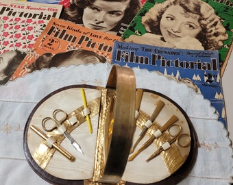 Vintage manicure set, Hollywood Regency