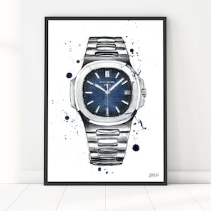 Patek Philippe Blue Royal Oak Aquarelle Wall Art Print Poster