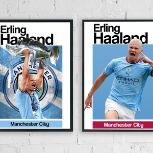 Erling Haaland Minimalist Digital Poster Pack | Soccer Office Wall Art Decor